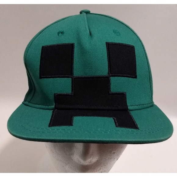 Mindcraft Jinx Snapback Hat Green Brim Print Youth/Teen Adjustable Gaming Cap - Picture 1 of 7